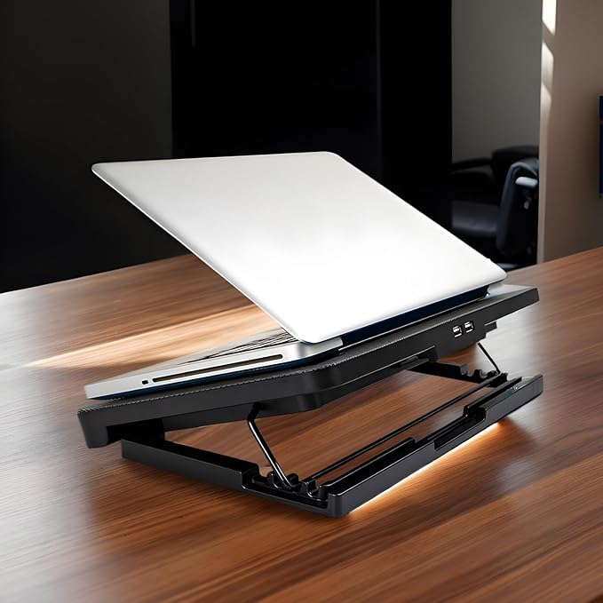 Laptop Cooling Pad - Adjustable Stand with Fan for 15.6 Notebooks Computer Cooling Fan | Laptop Ventilation Fan Stable Computer Cooler Silent Cooling Stand to Prevent Overheating