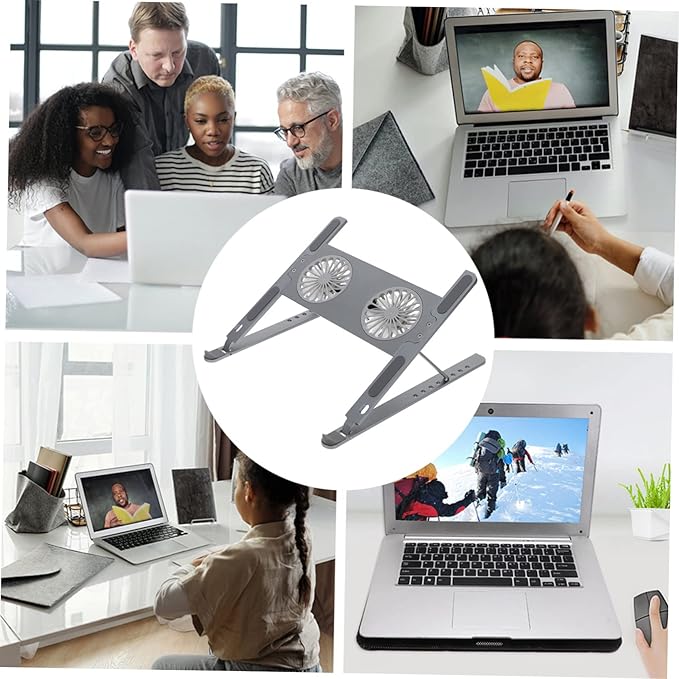 ARTIBETTER Adjustable Laptop Cooling Stand for Gaming and Work Aluminum Alloy Heat Dissipation Quiet Fan Ergonomic Design for Notebook and Tablet