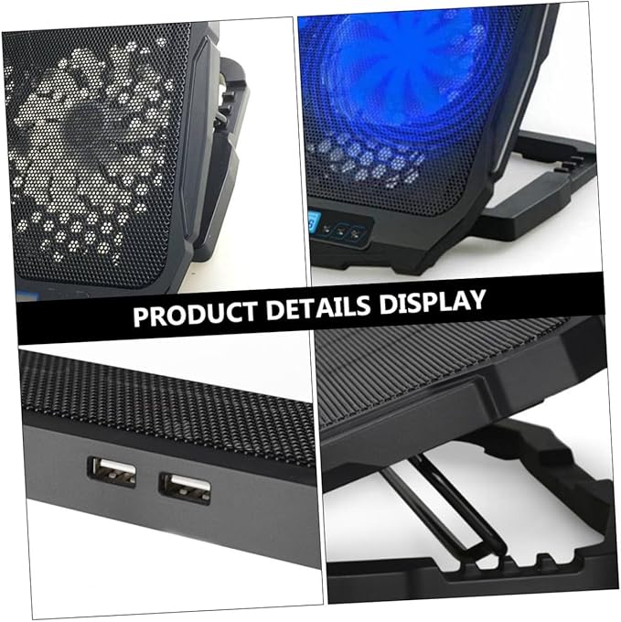TEHAUX 1Pc Silent Laptop Cooling Pad with Quiet Fans Portable Laptop Cooler Stand for Notebooks Design for Heat Dissipation Speed