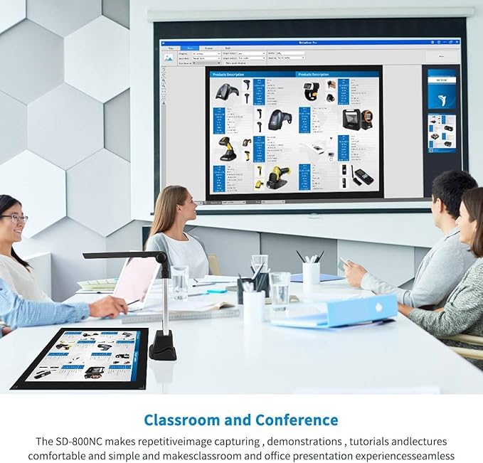 NetumScan Book &amp Document Camera Multi-Language OCR and English Article Recognition by AI Technology Real-time Projection Video Recording Foldable &amp Portable Capture Windows/MAC/Linux- N