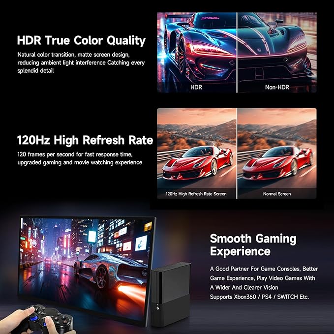 Waveshare Luckfox 18.5inch Touch Monitor with Stand Compatible with Raspberry Pi/Jetson Nano and PC 1920 × 1080 120Hz Refresh Rate Mini HDMI/Type-C Display Ports IPS Screen 10-Point Touch