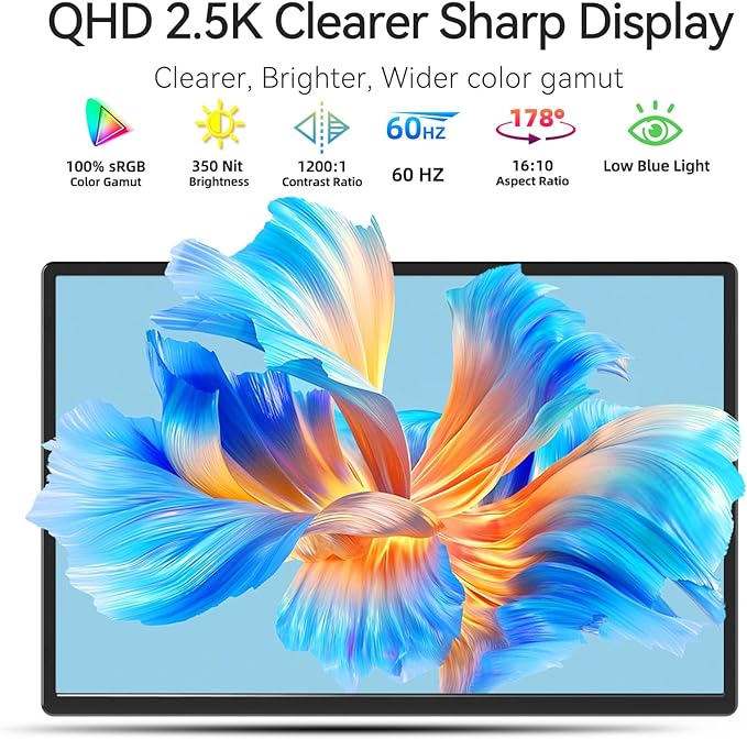 16 2.5K Portable Monitor - QHD Laptop Screen Extender 100% sRGB Wide Color HDMI/USB C/USB A Travel External Display Stand Gaming Monitor for PC Windows MAC Computer Switch Phone Xbox PS4/5