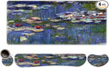 ToLuLu Extended Gaming Mouse Pad Memory Foam Ergonomic Keyboard Mouse Wrist Rest Support Set Large Desk Mat with Stitched Edges Non-Slip Base Mousepad for Home Office Game Monet Water Lilies