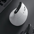 Ergonomic Vertical Mouse Wireless Tri-Mode Bluetooth &amp 2.4G/USB-C Wired Dual Scroll Wheel OLED Display 8000 DPI PixArt 3220 Rechargeable 700mAh Silent Office Mouse for Laptop PC Mac