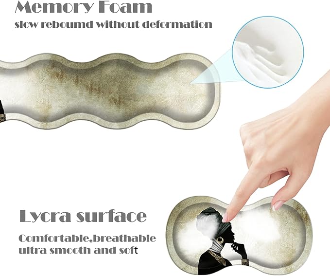 Ergonomic Keyboard Wrist Rest &amp Mouse Pad Wrist Rest SetXL Gaming Desk Mat 31.5x 11.8Non-Slip BaseMemory FoamEasy Typing Pain Relief for Office &amp HomeAfrican Woman Silhouette
