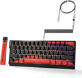 MAMBASNAKE X60 HE Magnetic Switch Keyboard Adjustable ActuationBT/2.4G/Wired Tri-Mode 60% Percent Mechanical Gaming Keyboard8KHz Polling Rate Rapid TriggerWeb Driver for Win/Mac-Black &amp Red