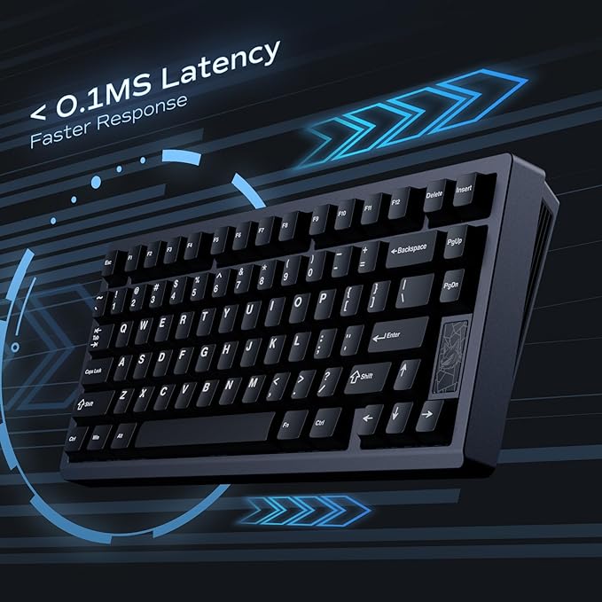 Mechanical Keyboard Chilkey Slice75 HE Gaming Keyboard Wired 75% Hall Effect Magnetic Aluminum Keyboard with WS Flux HE Clacky Switch Rapid Trigger 8K Polling Per-Key RGB Custom PC/Mac Support