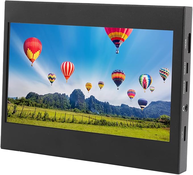 7 Inch Capacitive Touch Screen Display Portable HD Color Screen 1024x600 Resolution with HD Multimedia Interface and Input USB Touch Screen for PC Laptop Gaming DVR