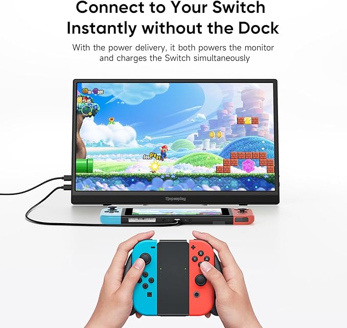 Travel Portable Monitor with Sleeve Bag 15.6 FHD 1080P Portable Screen for Laptop with Kickstand USB-C HDMI Second External Monitor Screen Extender for Laptop Mac Phone PS4/5 Xbox Switch - Black