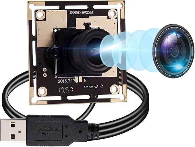 5 Megapixel USB Camera Module HD 2592X1944 Webcamera with CMOS OV5640 Sensor Machine Vision Mini Webcam for Windows Mac Andriod LinuxPlug&ampPlayOTG Camera (2.1mm Lens)