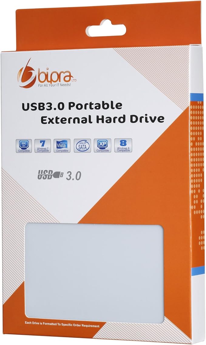 U3 2.5 inch USB 3.0 FAT32 Portable External Hard Drive - White (400GB)