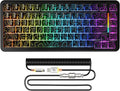 MAMBASNAKE M82 HE Hall Effect Magnetic Switch 75% Rapid Trigger Gaming Keyboard 8KHz Magnetic Keyboard with 0.01mm RT Accuracy Support RT/Snap Tap/DKS with RGB Lighting Coiled Cable-Black Contour