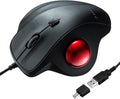 SANWA Wired Ergonomic Trackball Mouse Optical Vertical Rollerball Mice Silent Buttons 34mm Trackball 600/800/1200/1600 DPI Compatible with MacBook Laptop Computer Windows macOS Red