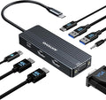 ANYOYO USB C Docking Station Dual HDMI Monitor Adapter 8-in-1 USB C HUB 3 Monitors Adapter with 4K HDMI +VGA +PD100W+Audio Laptop Docking Station for Dell/Lenovo/HP/Samsung/ASUS (Black)