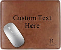 Personalized Leather Custom Mouse Pad with Wrist RestCustomized Mouse Pads for Desk for Weddings Anniversaries Birthdaysand Special Occasions (A (Brown-Rectangle))