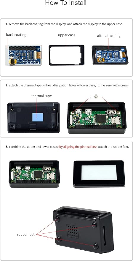 2.13inch Touch E-Paper Eink Display Module for Raspberry Pi 4B+ 4B 3B+ 3B 2B+ Zero W WH 2W with ABS Protection Case 5-Point Touch250×122 Pixels