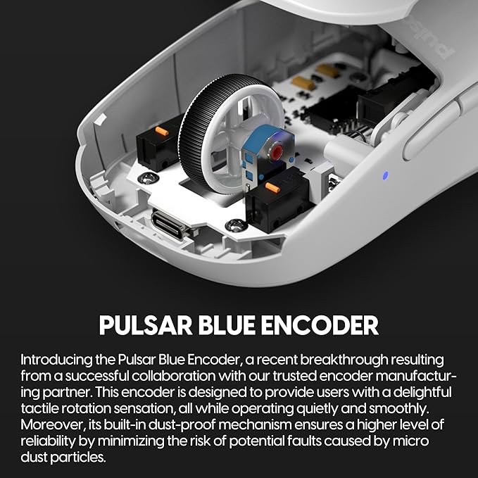 Pulsar Gaming Gears X2H Wireless Gaming Mouse Ultra Lightweight 1.90 oz (54 g) Symmetrical Optical Switch 2.4 Ghz 1 ms 26000 DPI PAW3395 Sensor (Medium Wireless White) (Renewed)
