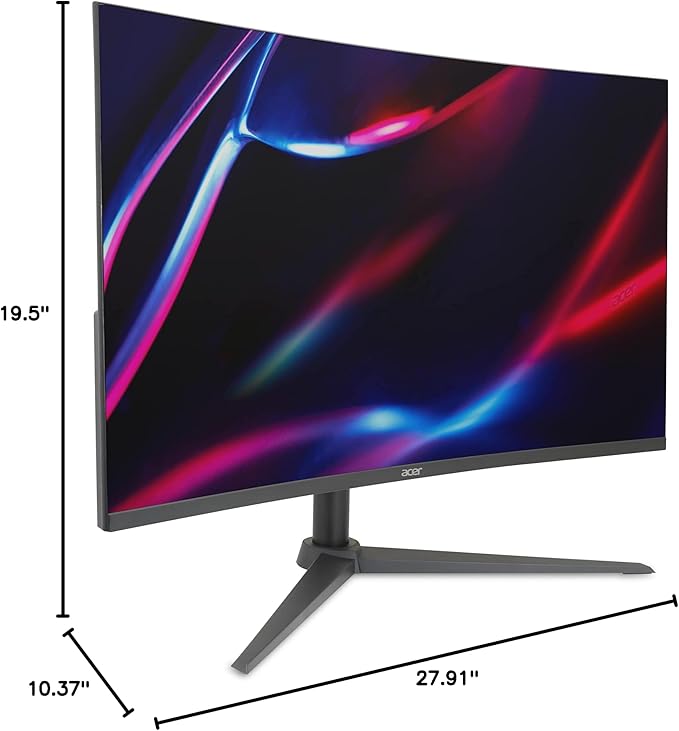 acer Nitro 31.5 Inch WQHD 2560 x 1440 1500R Curved PC Gaming Monitor | AMD FreeSync | Up to 180Hz Refresh | 1ms VRB | Speakers | One Display Port 1.4 &amp Two HDMI 2.0 | XZ320QU S3bmiiphx