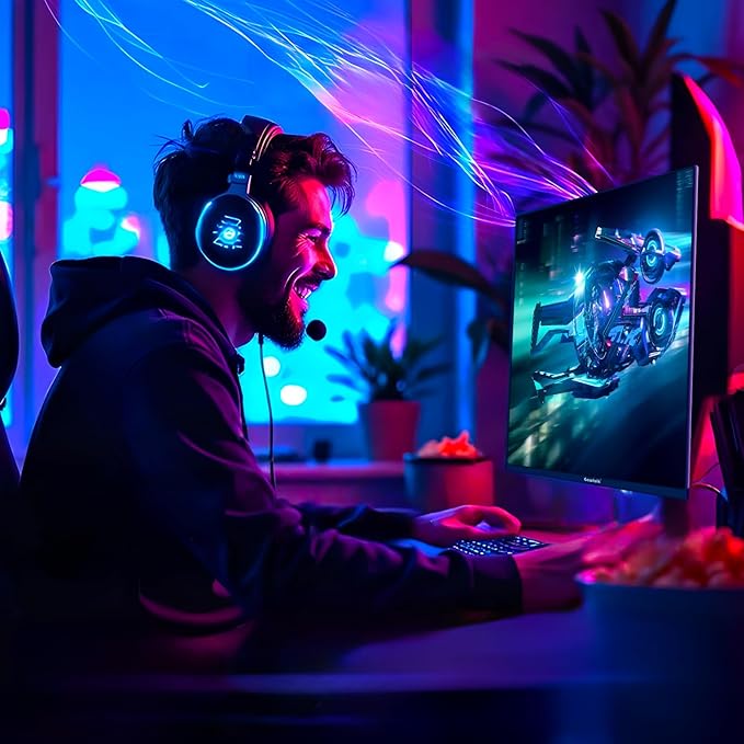 Gawfolk Gaming Monitor 27 inch QHD IPS PC Screen 120Hz 2K (2560×1440P) Ultra-Thin Zero Frame Computer Display for Home Office Business DP HDMI Wall-Mounted