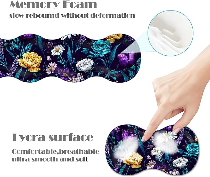 Ergonomic Keyboard Wrist Rest &amp Mouse Pad Wrist Rest SetXL Gaming Desk Mat 31.5x 11.8Non-Slip BaseMemory FoamEasy Typing Pain Relief for Office &amp HomePurple Floral Bouquet