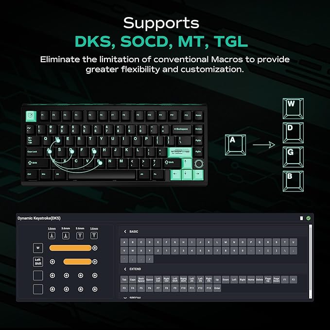 BOOG75 75% Gaming Keyboard with GATERON KS-37B Magnetic Switches Rapid Trigger Toggle Hall Effect Keyboard Hot Swappable Gasket Mount Wired Custom Aluminum HE Key Board for Laptop PC (Black)