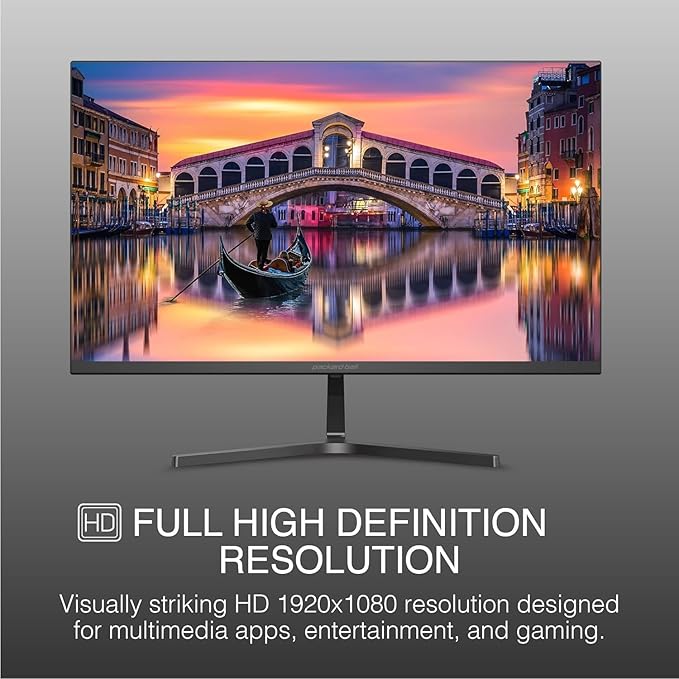 Packard Bell AirFrame 24  FHD Monitor 1920x1080 Ultrawide VESA Mount Tilt Adjust HDMI/VGA Slim Bezel for Home Office and Light Gaming - 2 Pack
