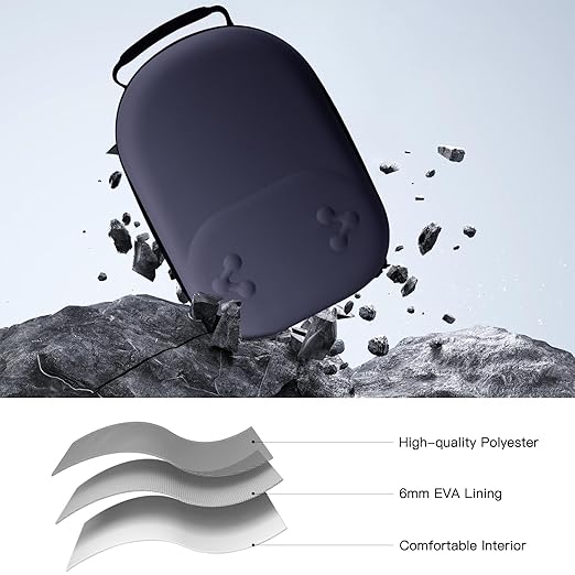 bibuks Hard Carrying Case Compatible with Oculus Meta Quest 3/3SVR Headset Elite Strap and Touch Controller Accessories Carry CaseHard Shell Travel Storage Bag (Blue)