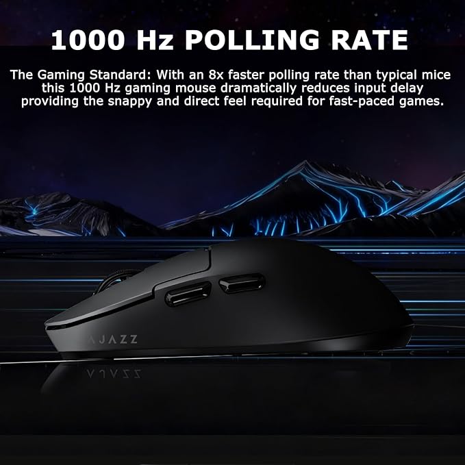 AJ159P MC Wireless Gaming Mouse 12000 DPI Tri-Mode 2.4G/Bluetooth/Wired Magnetic RGB Charging Dock 56g Ultra-Light Programmable 6 Buttons - Perfect for Gaming Work &amp Travel (Black)