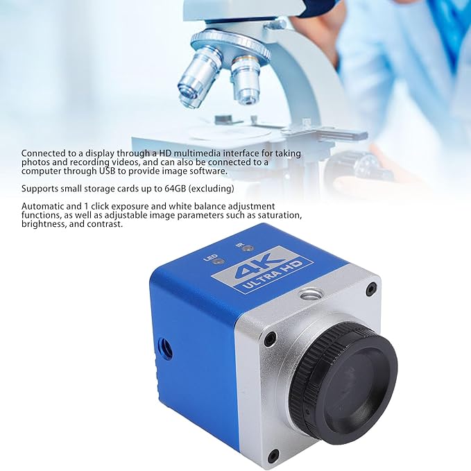 4K HD Webcam 8.3MP Digital Industrial Camera 1/1.8 inch CMOS Sensor Professional Digital Webcam for Photo Video Lab Industry Use