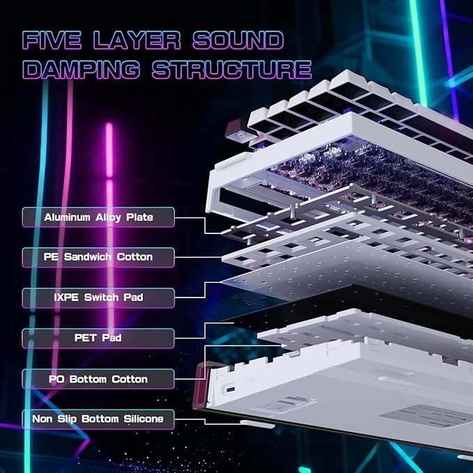 ATTACK SHARK R85 HE Wired 75% Rapid Trigger Mechanical Gaming Keyboard with Custom Lightbox 8KHz Polling Rate0.005mm RT Accuracy0.08MS LatencyHall EffectMagnetic SwitchDriver for PC-Star White