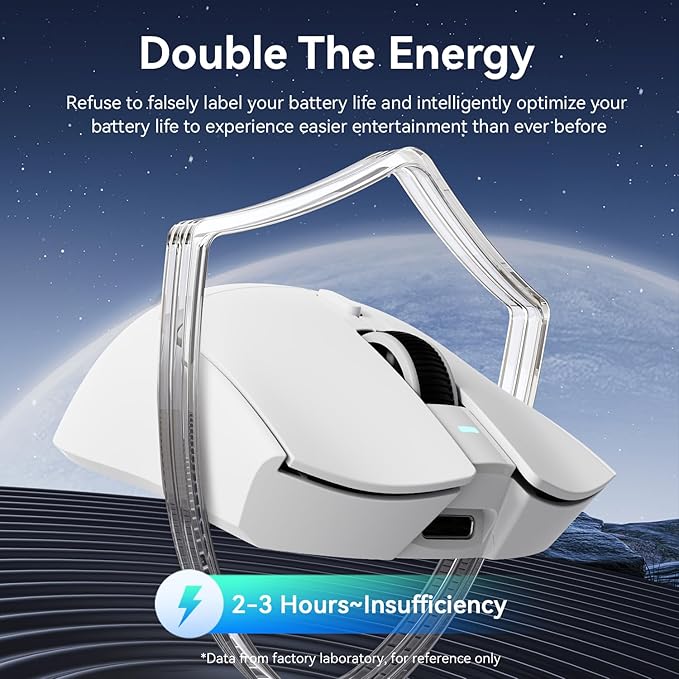 X1 Superlight Wireless Gaming Mouse with RGB Magnetic Charging Dock BT/2.4G Wireless/Wired Gaming Mouse PAW3395PRO Gaming Sensor 40000DPI Tape 53g Office Mice for PC/Mac/Win/Xbox (White)