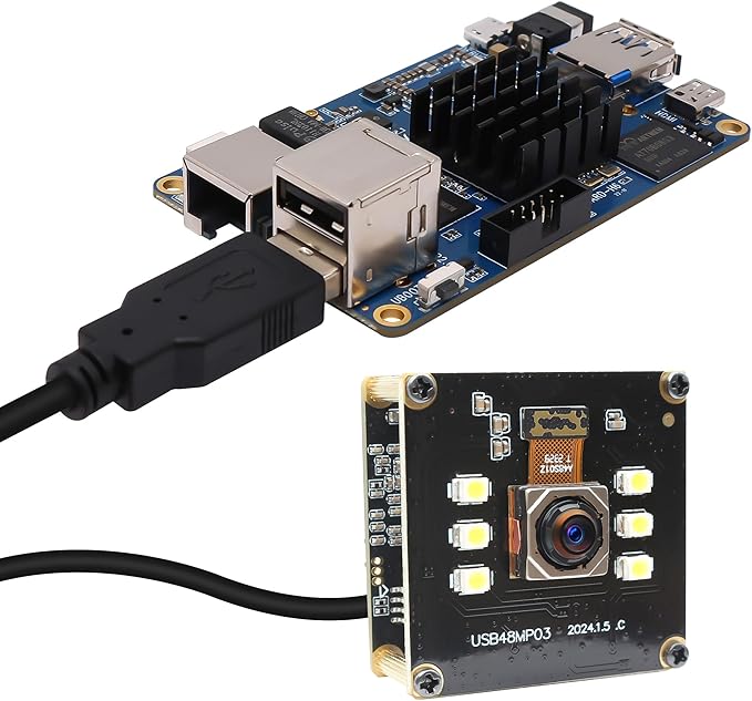MMlove 48MP USB Camera Module 4K 30FPS Color Night Vision High Speed Autofocus Webcam Lightburn Camera 70° Viewing Angle Industrial Security Webcam for Face Recognition StreamingPC/Laptop