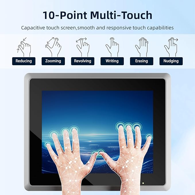 17 inch Industrial Fanless Embedded Panel PCCapacitive Industrial Touch Screen Panel ComputerIP65 All-in-One ComputerWindows 10 profor AutomationKioskMonitoring(I5-7200U8G+128G)