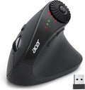 acer Ergonomic Mouse Wireless with Side Scroll Wheel Bluetooth Mouse for Laptop(BT5.2+2.4GHz) Office Vertical Computer Mice Small to Medium Sized Hands Ergo Mice 8 Buttons for PC and Desktop