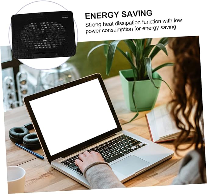 Portable Laptop Cooler USB Powered Cooling Mat for Notebooks Dual Fan Design for Efficient Heat Dissipation Lightweight and Easy to Install Black
