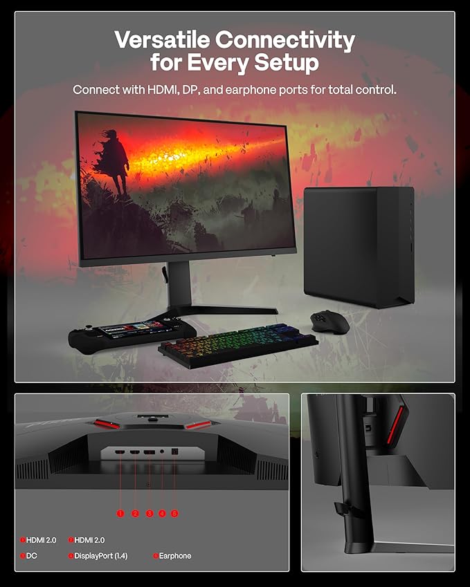 Pixio PX277 Prime Neo 27 inch 180Hz Refresh Rate QHD 1440p Resolution Fast IPS Panel 1ms GTG Response Time Gaming Monitor with Adaptive Sync