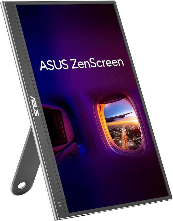 ASUS ZenScreen 16” OLED USB-C portable monitor (MQ16AHE) – Full HD 100% DCI-P3 1ms HDR-10 Mini HDMI Eye Care Proximity Sensor 360° kickstand Compatible with Laptops Smartphones 3 yr warranty