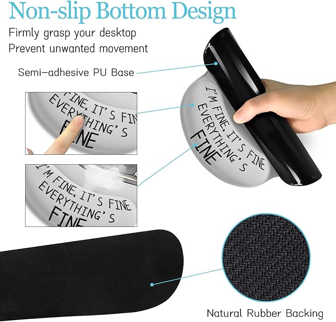 Cat Ergonomic Mouse Pad with Wrist Rest Desk Mat Sets Accessories Cute Mouse Pads for Desk Gaming Mouse Pad Wrist Support Keyboard Mat Wrist Rest Cup Coaster Funny Office Desk Accessories