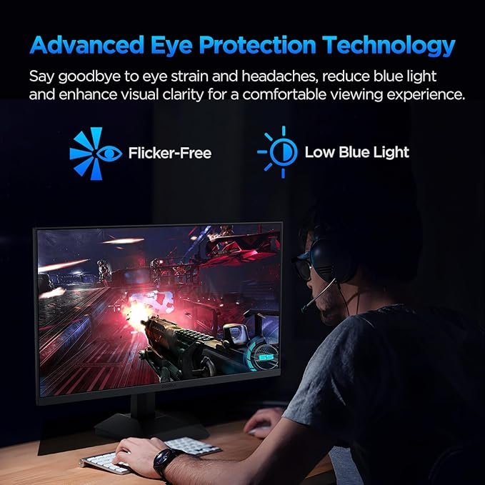 KOORUI Gaming Monitor 24 Fast IPS Computer Monitor 165Hz FHD Display 1ms PC Screen 99% sRGB Color Gamut Adaptive Sync Ultra Slim Frame VESA Mountable 24E3