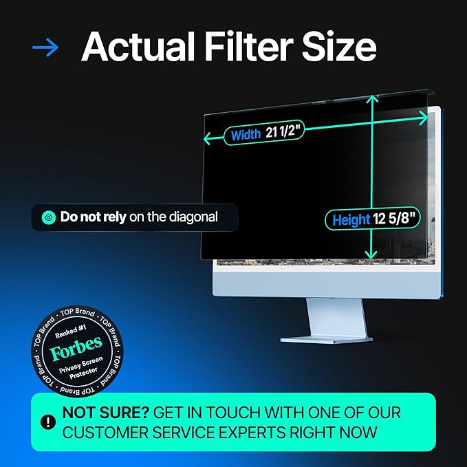 VINTEZ Acrylic 24 Inch Computer Privacy Screen Filter Compatible with 24 inch iMac (2021 2022 2023 2024 M1 M3 M4) - 21.5 x 12.6 (547 x 320mm) - Monitor Frame Hanging Type