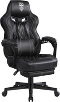 Vonesse Gaming Chair Computer Office Chair with Footrest Reclining Gaming Chairs for Adults Big and Tall Ergonomic Gaming Chair with Lumbar Support and Massage (Black)
