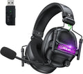 WG2 Wireless Gaming Headphone for PS5 PS4 PC Switch Mac Crystal Stereo Bluetooth Headphones Wireless Headset 2.4GHz with Lossless Audio 50 Hr Battery Cool LED