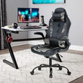 Gaming Chair High Back Home Office Chair Ergonomic PC Racing Chairs with Flip-up Arms PU Leather Computer Chairs Adjustable Height Swivel Executive Black &amp Camo