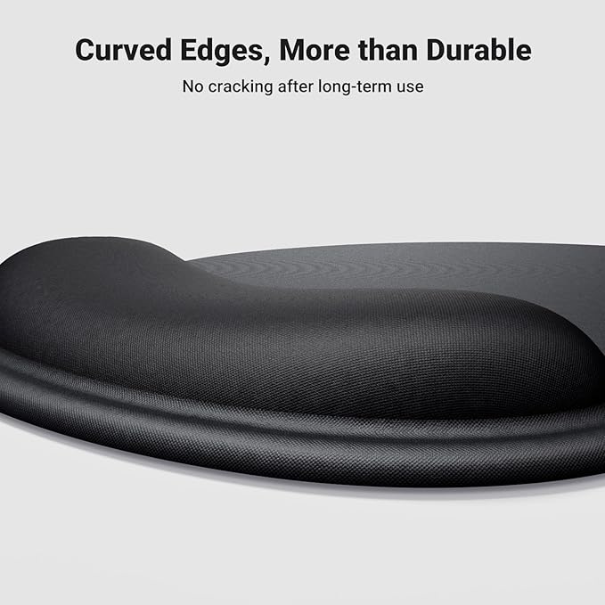 UGREEN Ergonomic Mouse Pad with Wrist Rest Support Memory Foam Smooth Surface Non-Slip Base Black/White