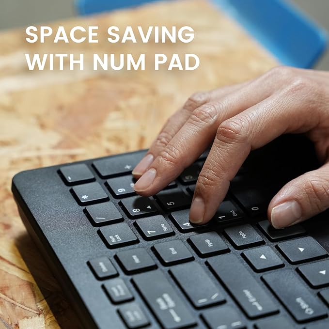Perixx PERIBOARD-538 US Wired Compact USB Keyboard with Trackball - X Type Scissor Keys - 15.63x7.8x1.46 Inches (397x198x37mm) - Build-in 2 USB Hubs - Black