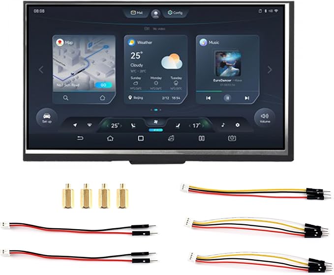 ESP32-S3 7inch Display Development Board ESP32 with 800×480 Pixel IPS LCD Screen 32-bit LX7 Dual-Core Processor Up to 240MHz Frequency Support W F&amp BLE 5 (No Touch)