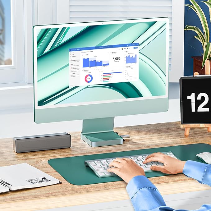 USB C Hub for iMac 24 inch 2021/2023/2024 Minisopuru iMac Hub Support M.2 NVMe SSD iMac Accessories for iMac M1/M3/M4 iMac Adapter with USB A/C 10Gbps SD/TF M.2 SSD (Not Included) Green