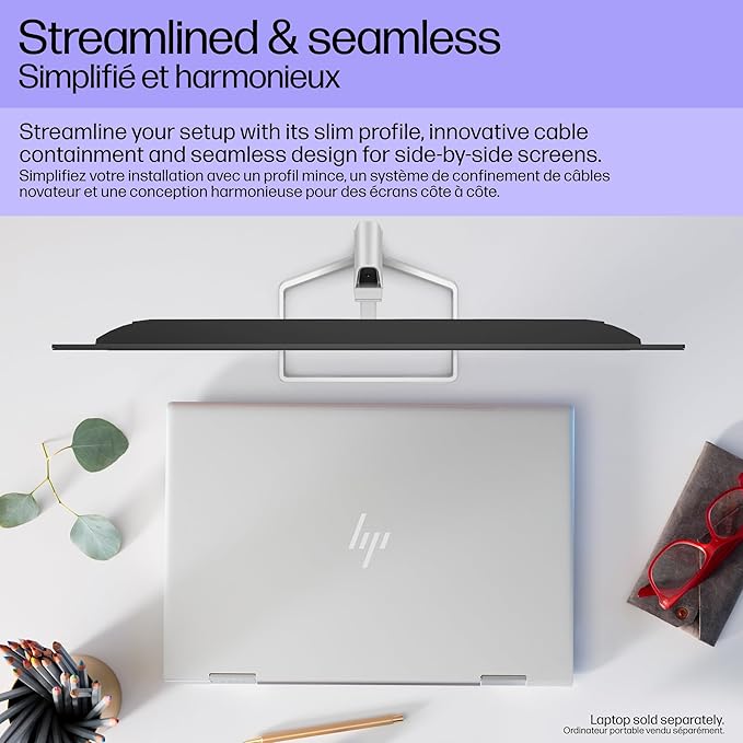 HP Series 5 524sf Monitor 94C17AA#ABA (Replaces M24f) 24 FHD IPS (1920x1080) Display 1x HDMI 1x VGA Flicker-Free Ideal for Home &amp Business Black/Silver