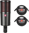 Briskdrop sE Electronics Dynacaster Dynamic Broadcast Microphone - Bundle with 2 Pig Hog XLR Cables