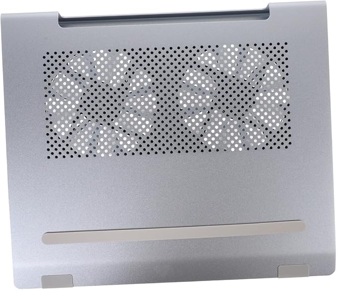 NOLITOY Aluminum Alloy Laptop Cooling Pad Stand with Fan for Notebooks to 17.3 Inch Quiet Laptop Cooler Base Rack for Home and Office Use Gray